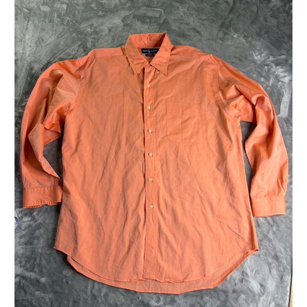 Ralph Lauren Blake Men's Button-Down‎ L Orange Collar Button Cotton Down Shirt
